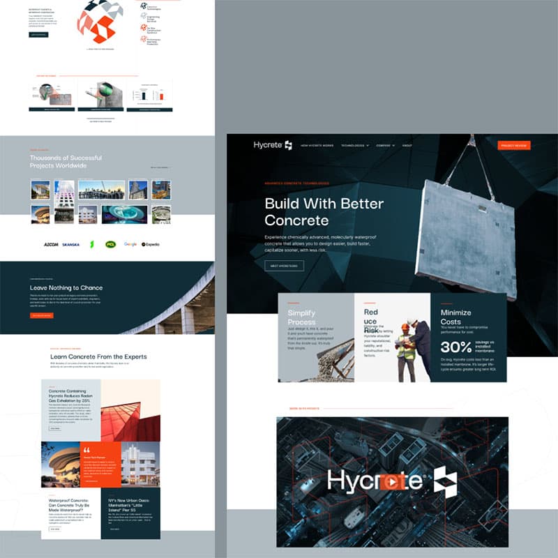 Hycrete homepage