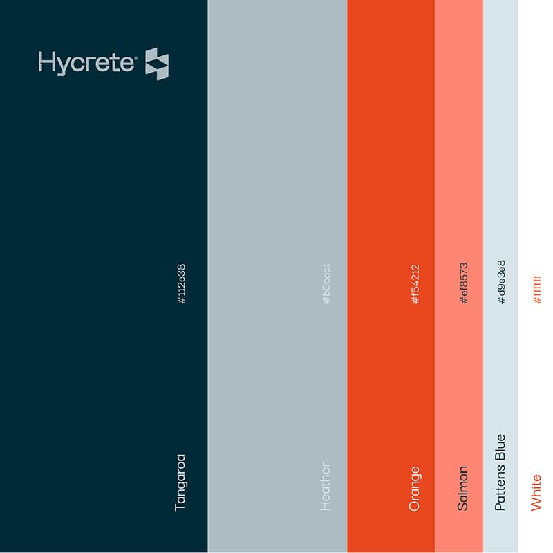 Hycrete colour palette