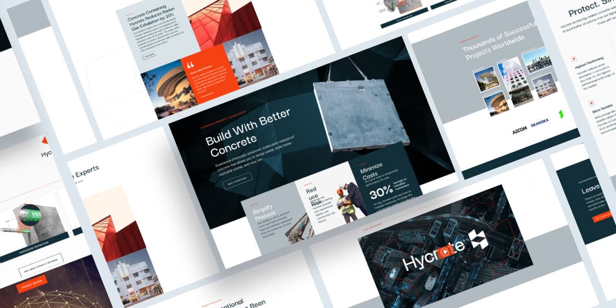 Hycrete's new website