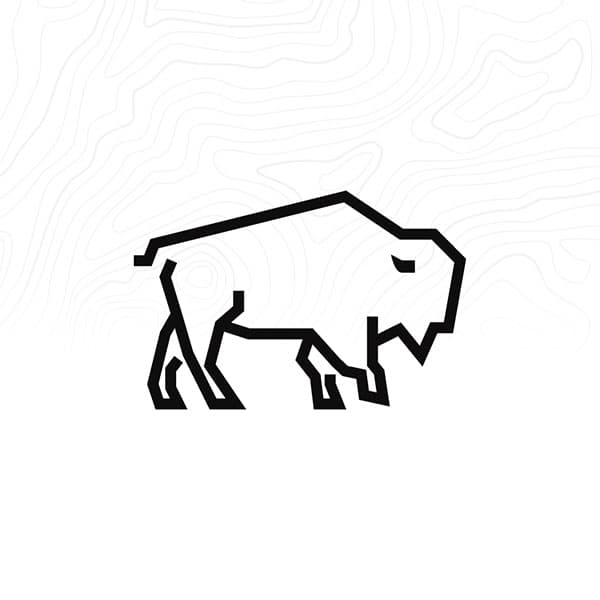 Revel bison mascot on black