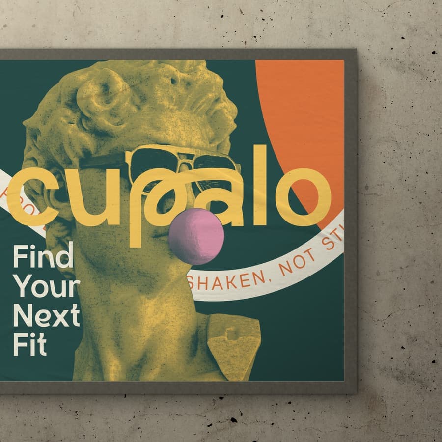 Cupalo poster on a concrete wall