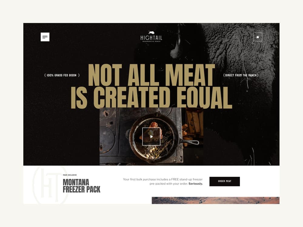 Hightail Ranch homepage hero
