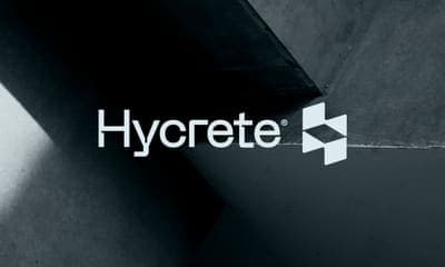 Hycrete wordmark on concrete