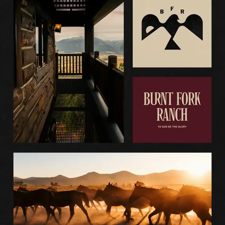 Burnt Fork Ranch brand posts, animated